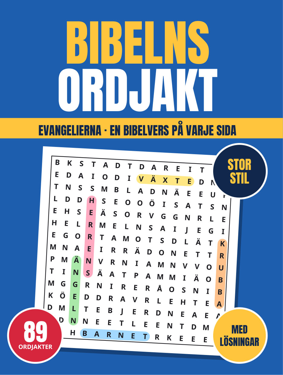 Bibelns ordjakt i stor stil: Evangelierna – utskrivbar PDF — cover