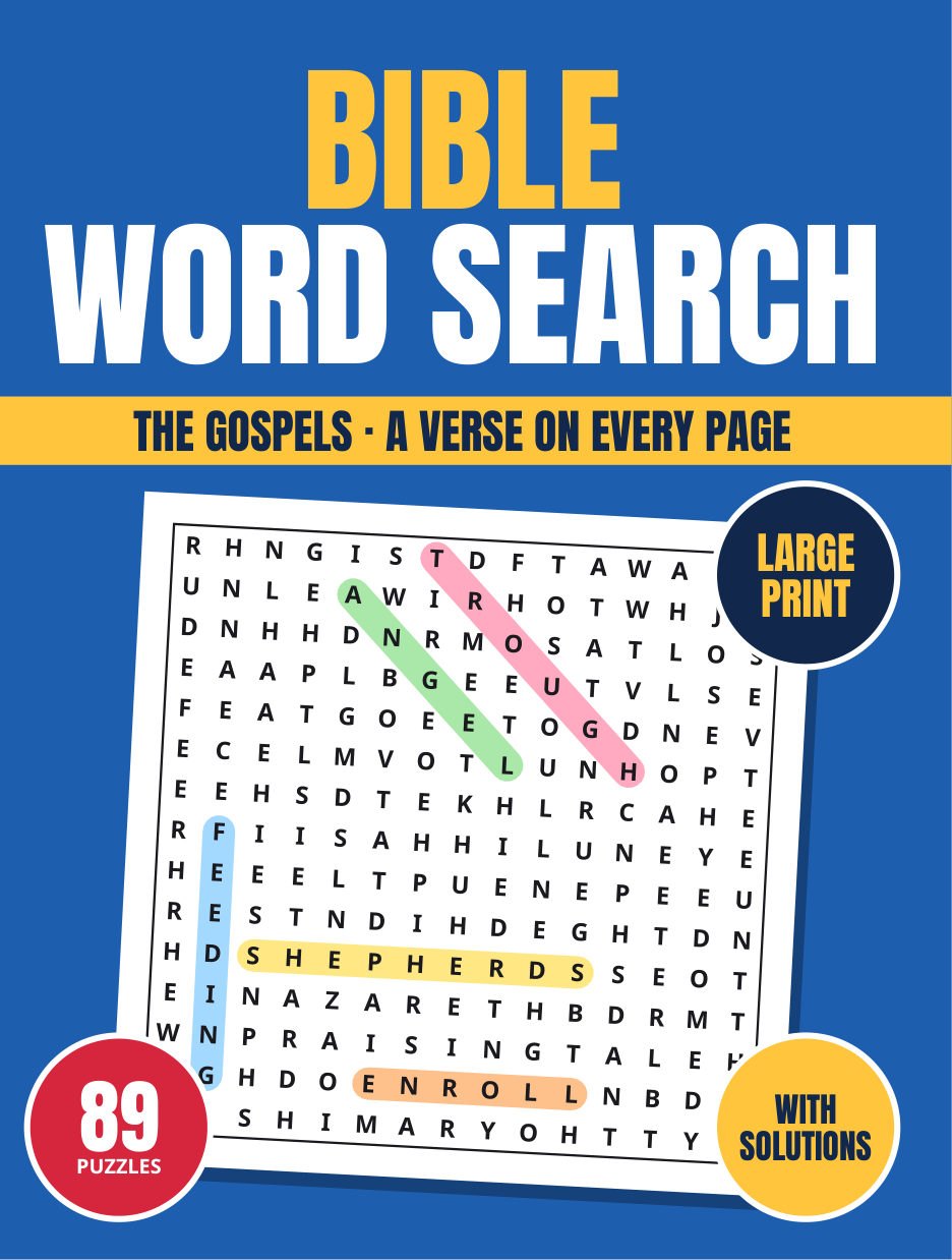 Bible Word Search Large Print: Gospels – Printable — cover